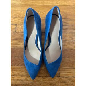 1.STATE Saffy Blue Leather Suede Pointy‎ Toe Classic